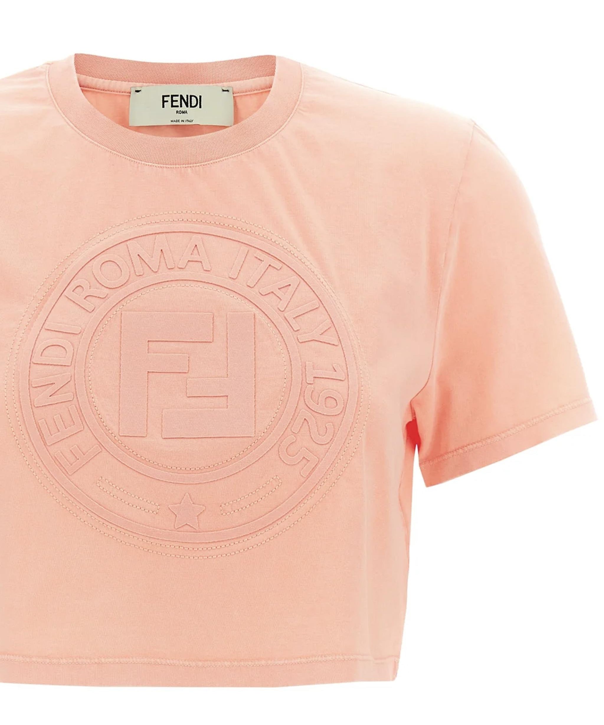 T-shirt cropped con logo<BR/> FS9715 ASNIF1RX7 FENDI 