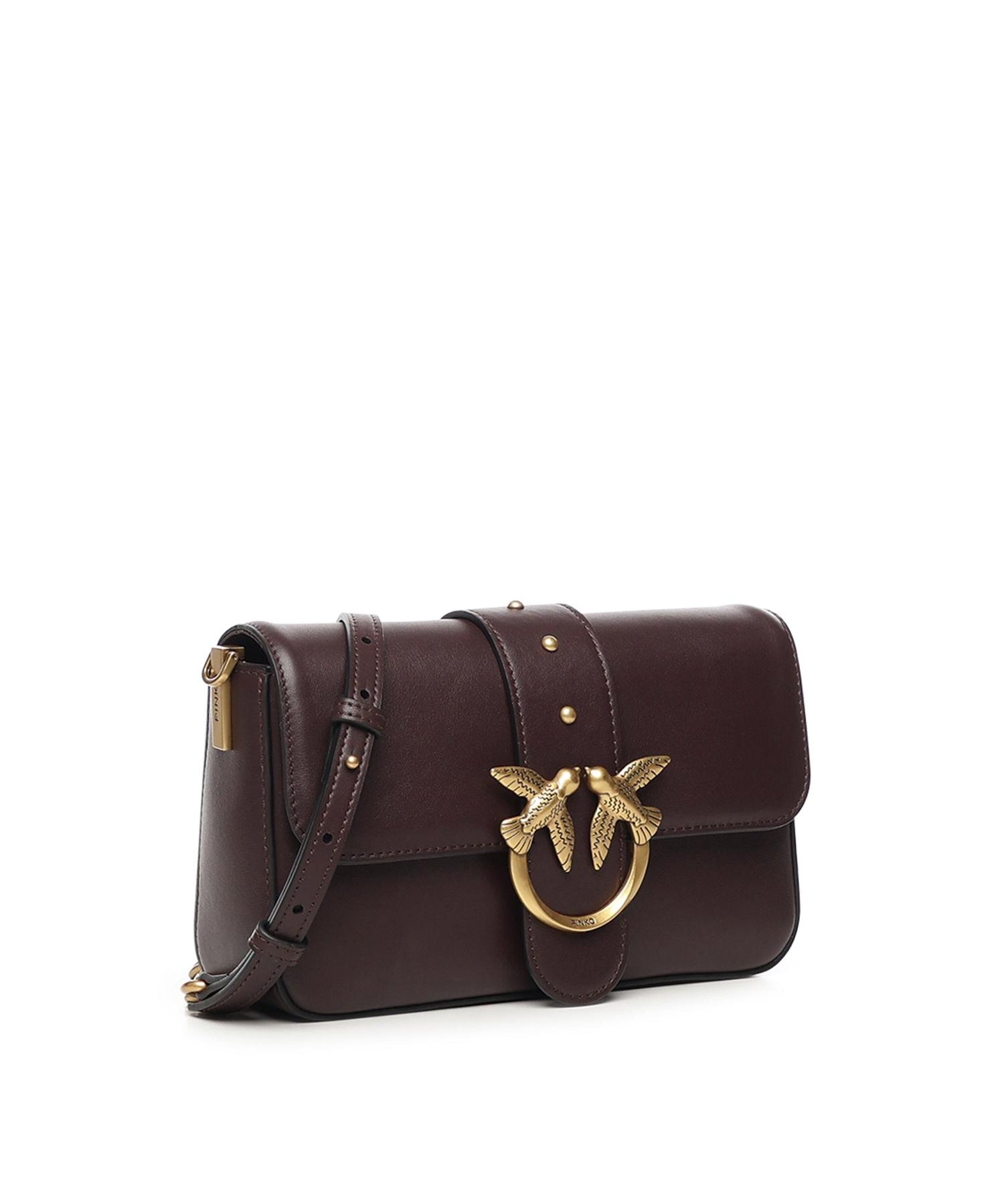 Borsa a spalla piccola Mini Love Bag Slouchy in pelle 105824 A0QOLA7Q PINKO 