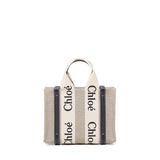 Tote bag piccola woody in lino CHC22AS397I26 91J CHLOÉ 
