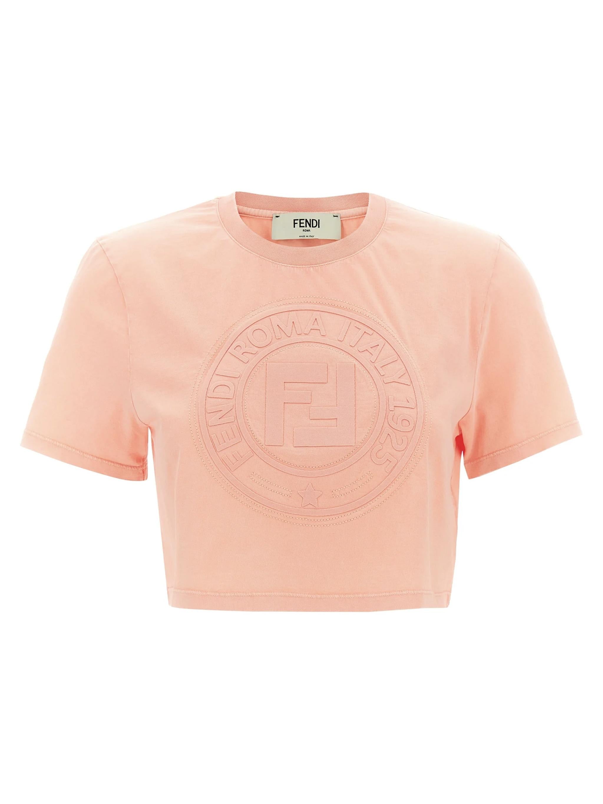 T-shirt cropped con logo<BR/> FS9715 ASNIF1RX7 FENDI 