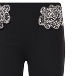 Pantaloni con rose gioiello ricamate 106445 A31PZ99 PINKO 