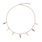 Collana con logo e charms cornetto WNQ6C2 W1111ZOO00 DOLCE & GABBANA 