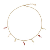 Collana con logo e charms cornetto WNQ6C2 W1111ZOO00 DOLCE & GABBANA 