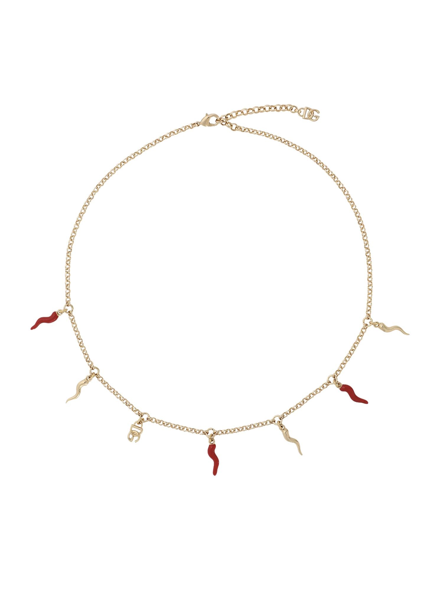 Collana con logo e charms cornetto WNQ6C2 W1111ZOO00 DOLCE & GABBANA 