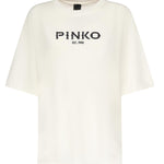 T-shirt in jersey con logo 106872 A3B3Z05 PINKO 