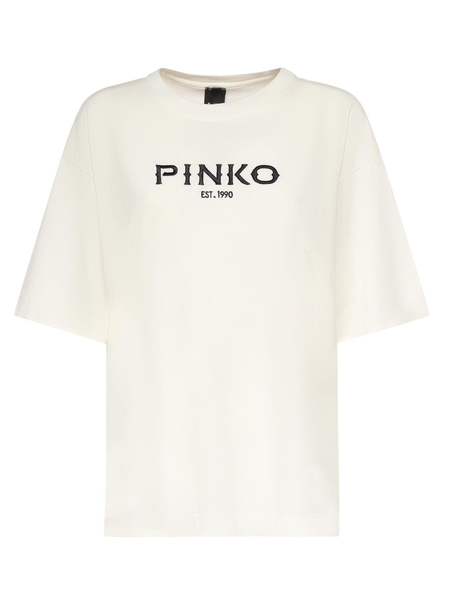 T-shirt in jersey con logo 106872 A3B3Z05 PINKO 