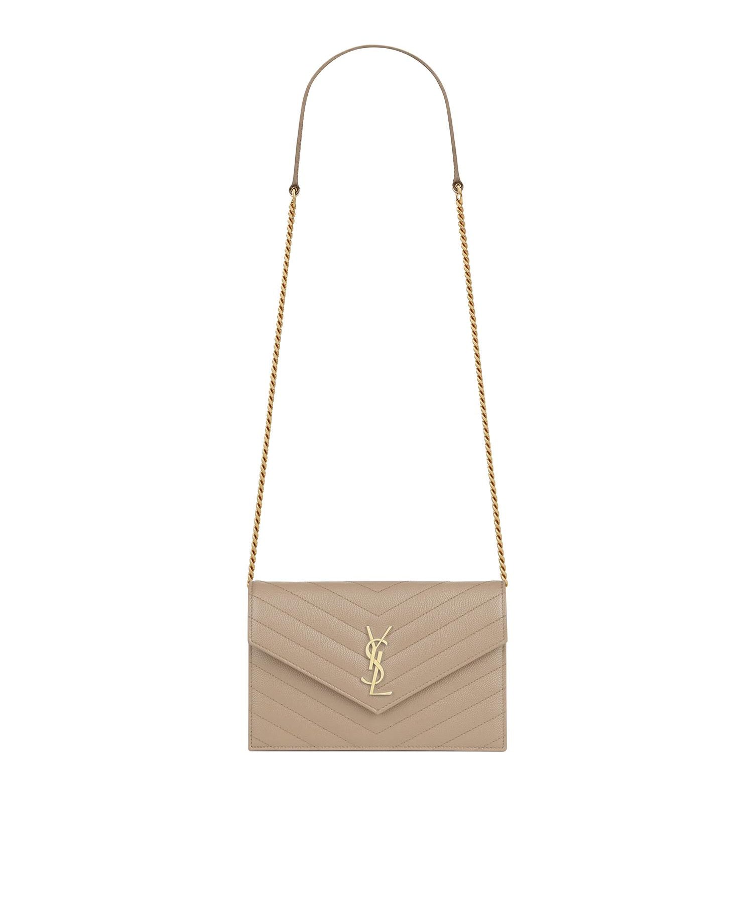 Pochette Envelope con catena Cassandre in pelle grain de poudre 857605 BOW012721 SAINT LAURENT 