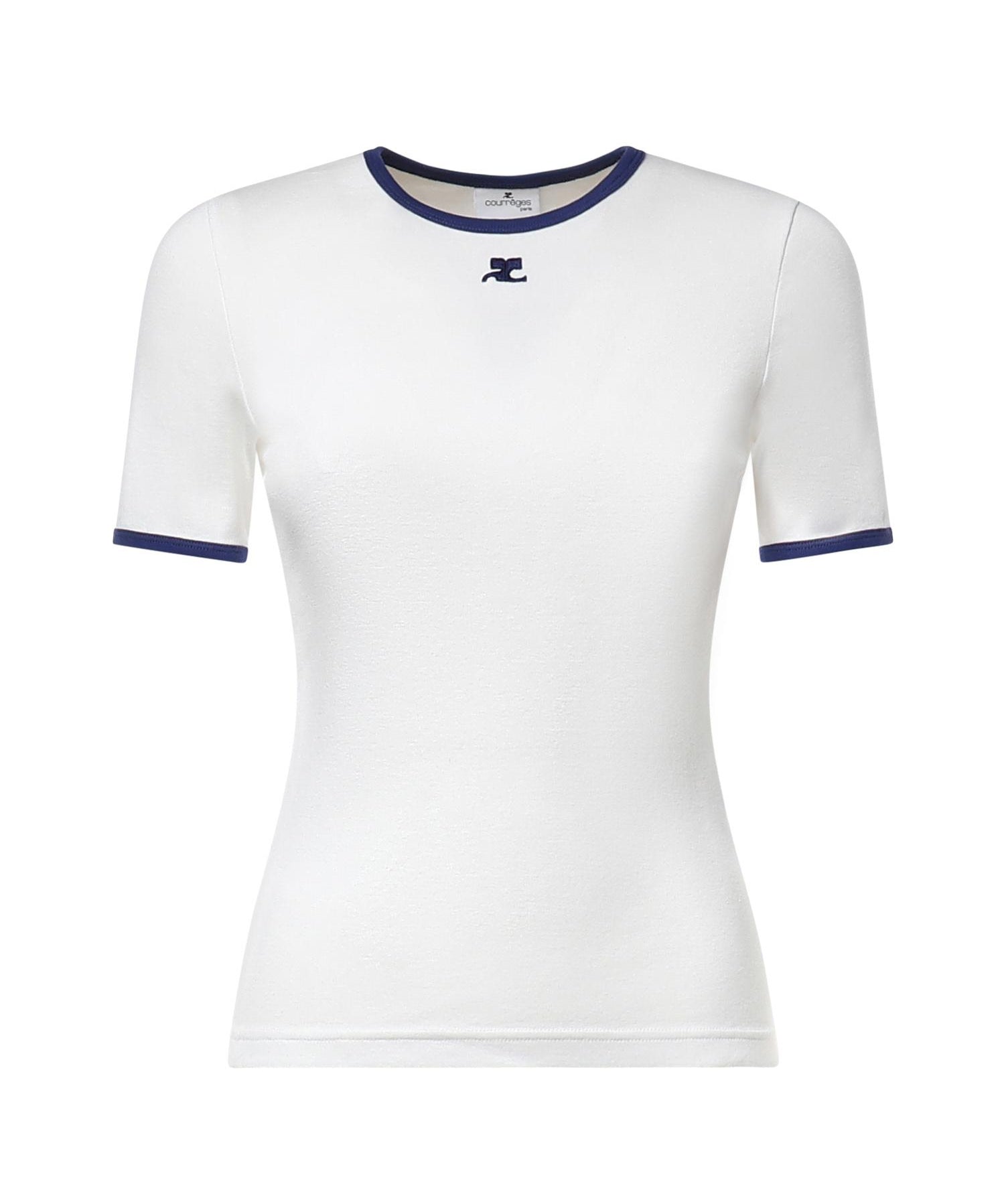 T-shirt Signature Contrast in cotone con logo 125JTS017JS0203 B257 COURREGES 