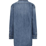 Camicia in denim con logo GWC125 17GGF0076 MIU MIU 