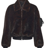 Bomber pelliccia sintetica COPBL33F9015 BROWN COPERNI 