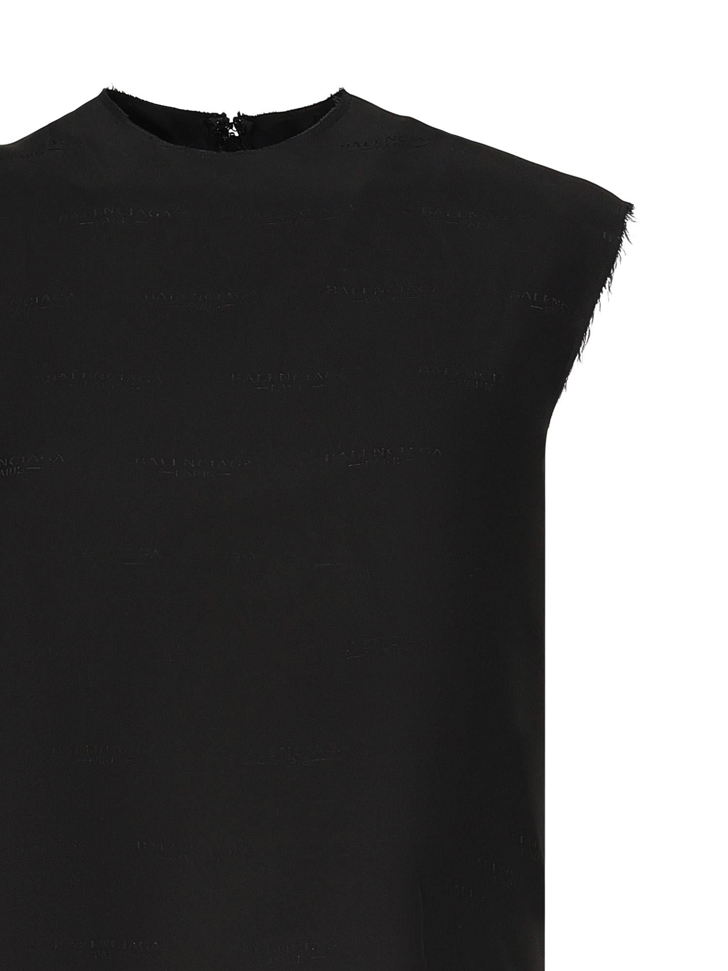 Top smanicato in jacquard di seta 838750 TSN091000 BALENCIAGA 