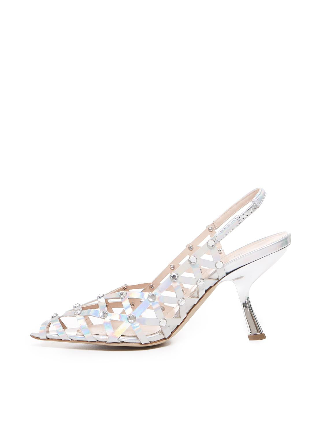 Décolleté in pelle metallizzata CHARLIE S2402 IRIDEARGENTO ALCHIMIA 