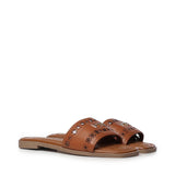 Sandali slide Maya con logo 73SC9Y201TRA MAYA FLATCUOIO V° 73 