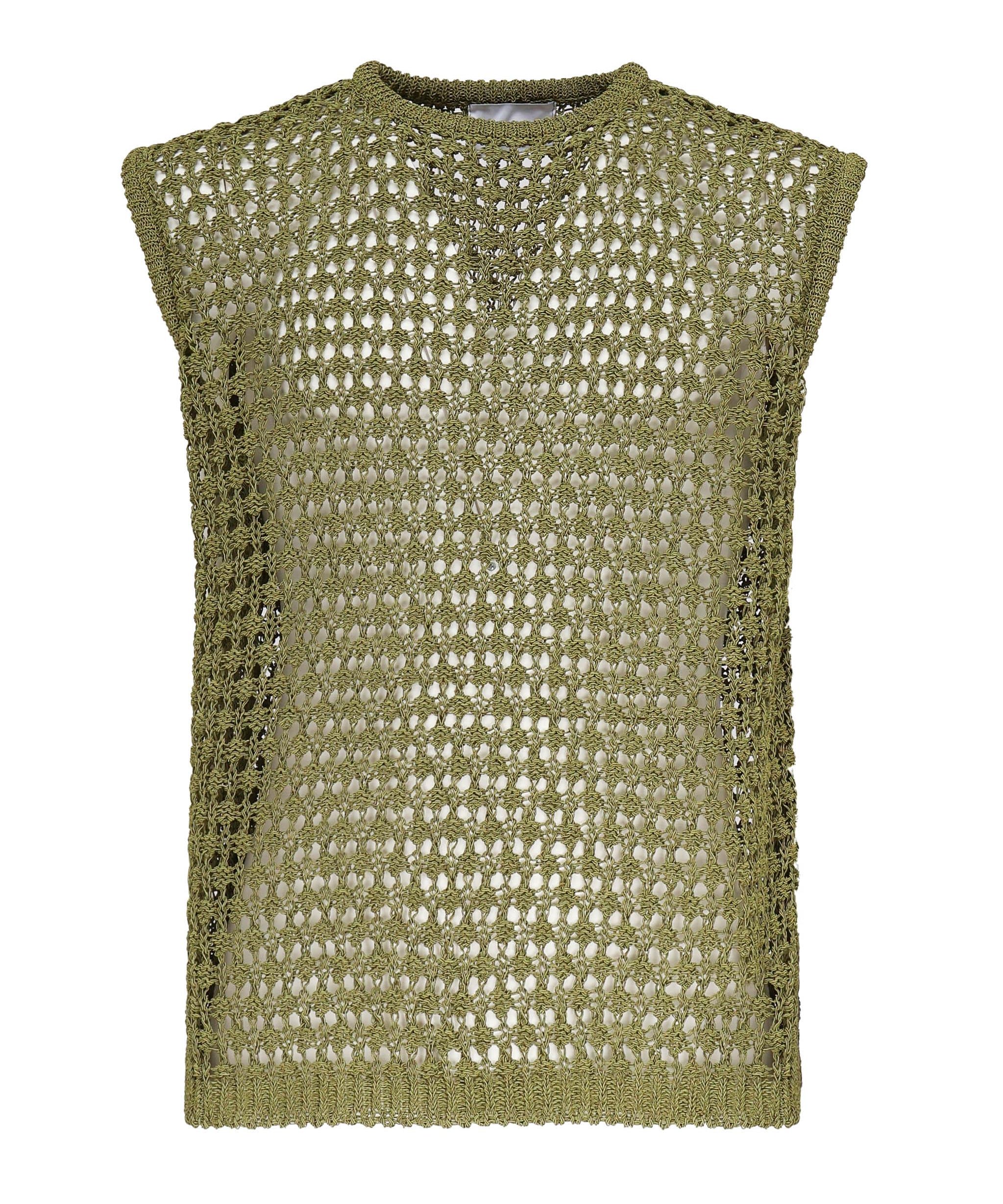 Gilet in maglia traforata KN006 GRN BONSAI 