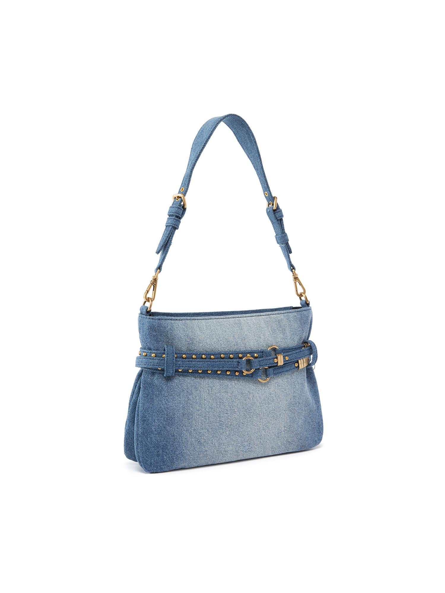 Borsa a spalla Belt Bag Mini in denim 106177 A31GPJDQ PINKO 