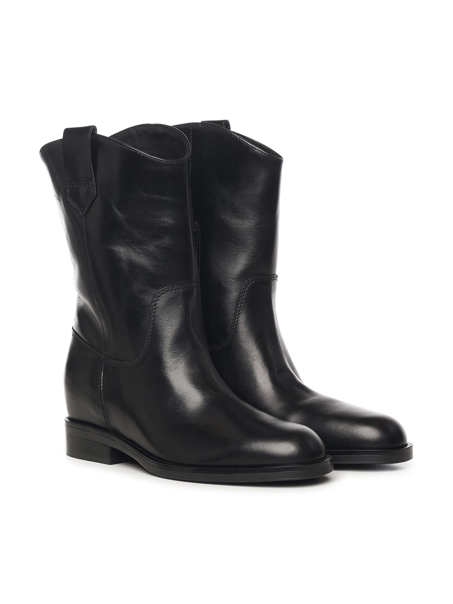 Stivali Kim low in pelle A56051 NERO CARMENS 