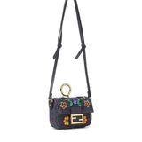 Charm Nano Baguette in denim con applicazioni 7AS499 AWVOF0B3Y FENDI 