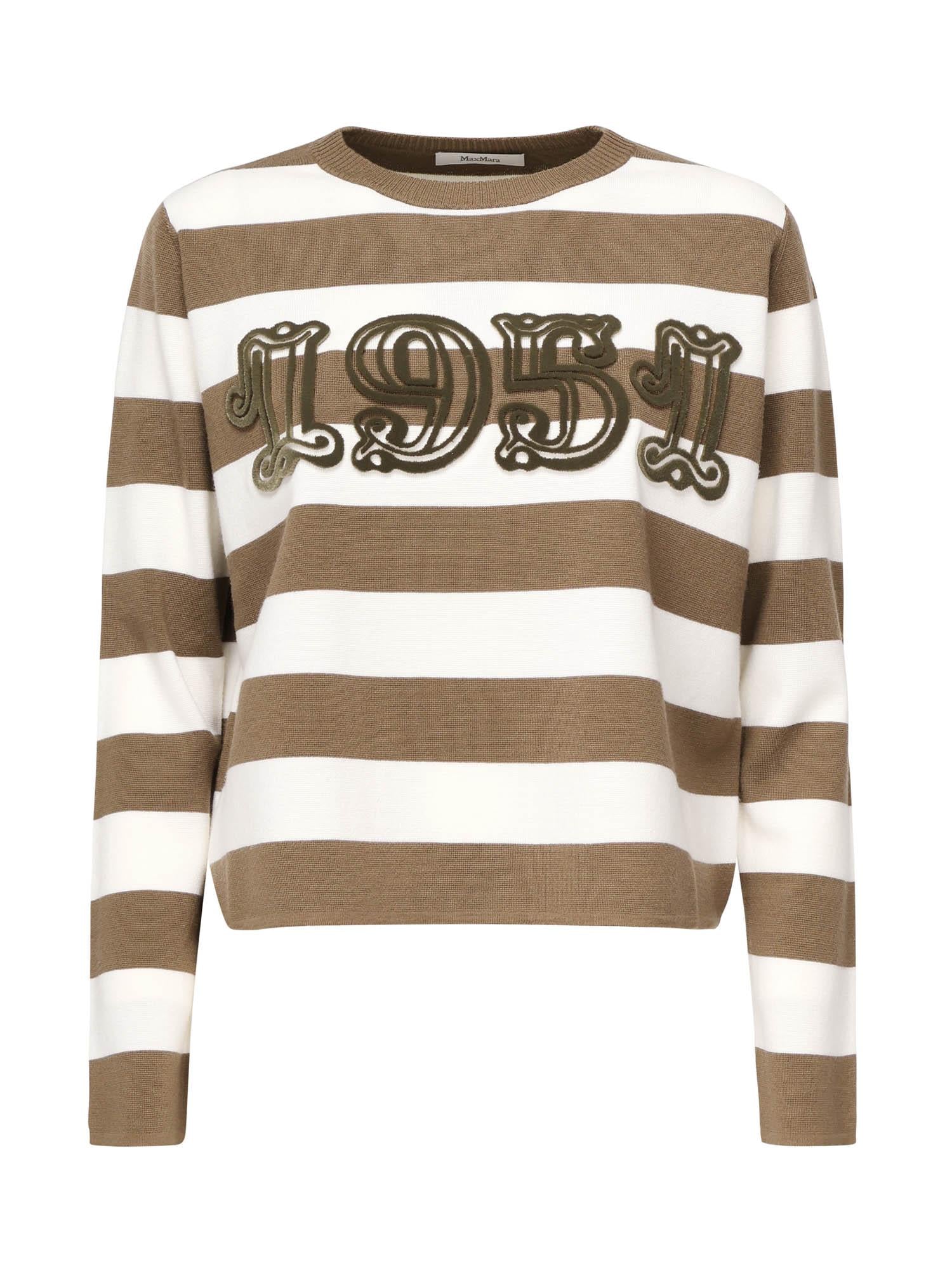 Maglia a righe in lana con ricamo 2521366091600 009 MAX MARA 