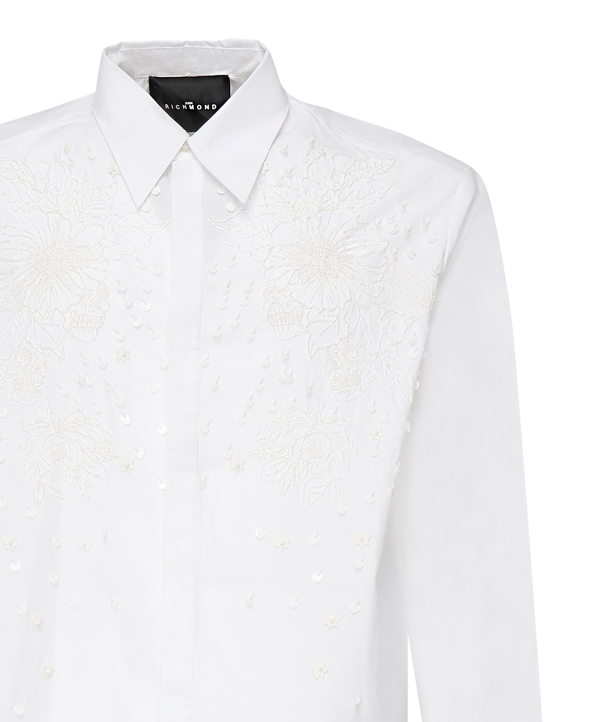 Camicia Tavaria con ricami e paillettes RMP25233CA WHITE JOHN RICHMOND 