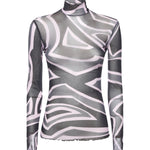T-shirt in tulle con stampa Marmo 5UJM15 5U749047 PUCCI 