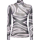 T-shirt in tulle con stampa Marmo 5UJM15 5U749047 PUCCI 