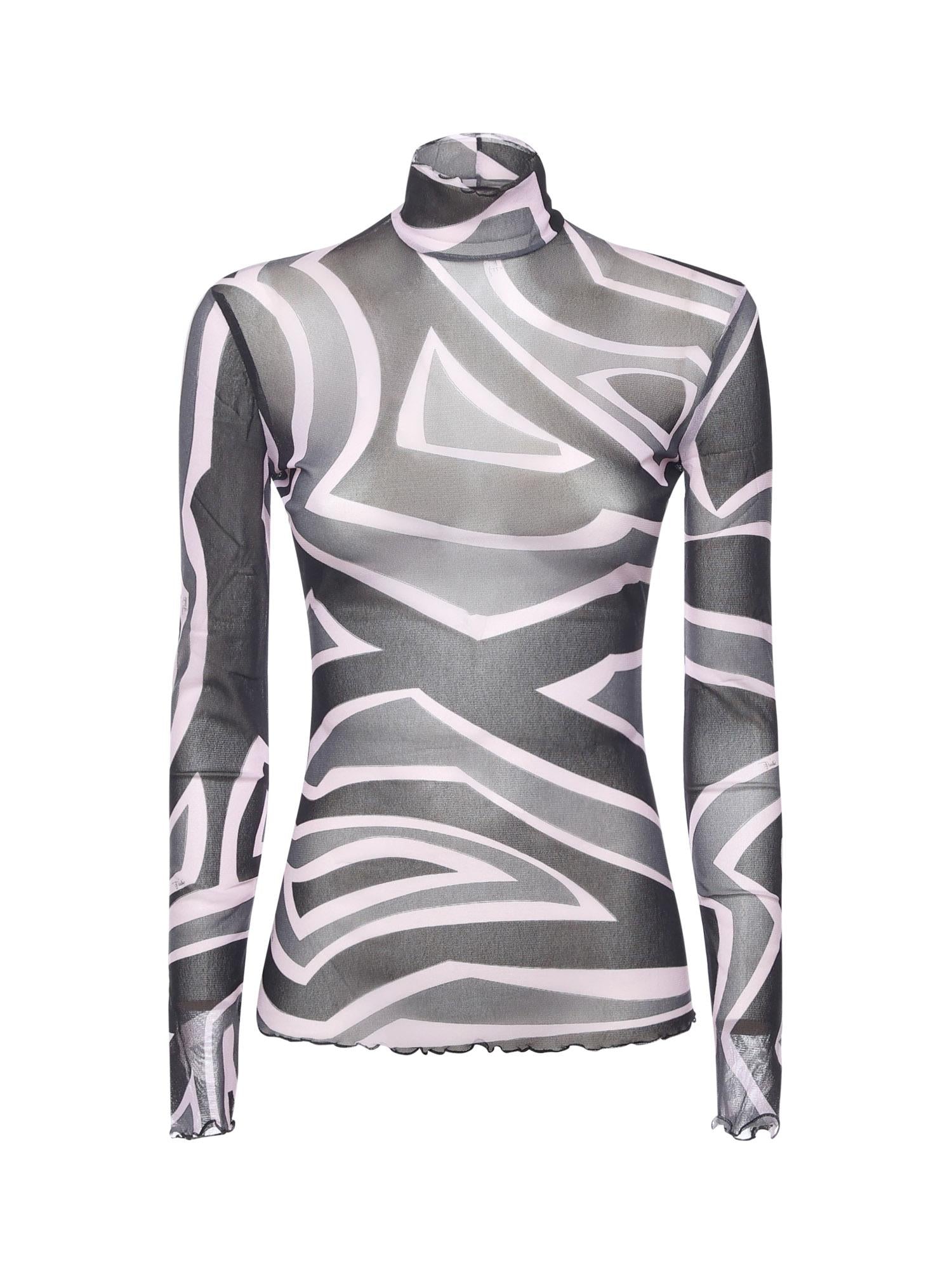 T-shirt in tulle con stampa Marmo 5UJM15 5U749047 PUCCI 