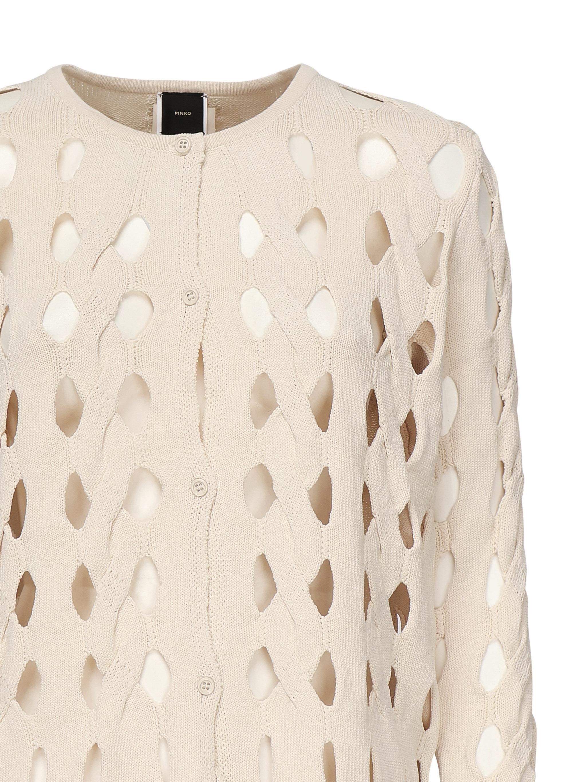 Cardigan in maglia traforata 105191 A2LWC00 PINKO 