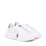 Sneakers Nemesis in nappa con riporto in pelle color oro pe 2021 NEMESIS 2 NAPPAWHITE/GOLD GIULIANO GALIANO 