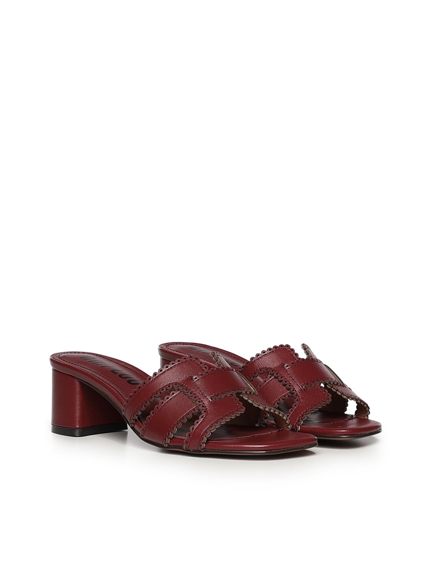 Mules Holly in pelle 756Z10VK BURGUNDI BIBI LOU 