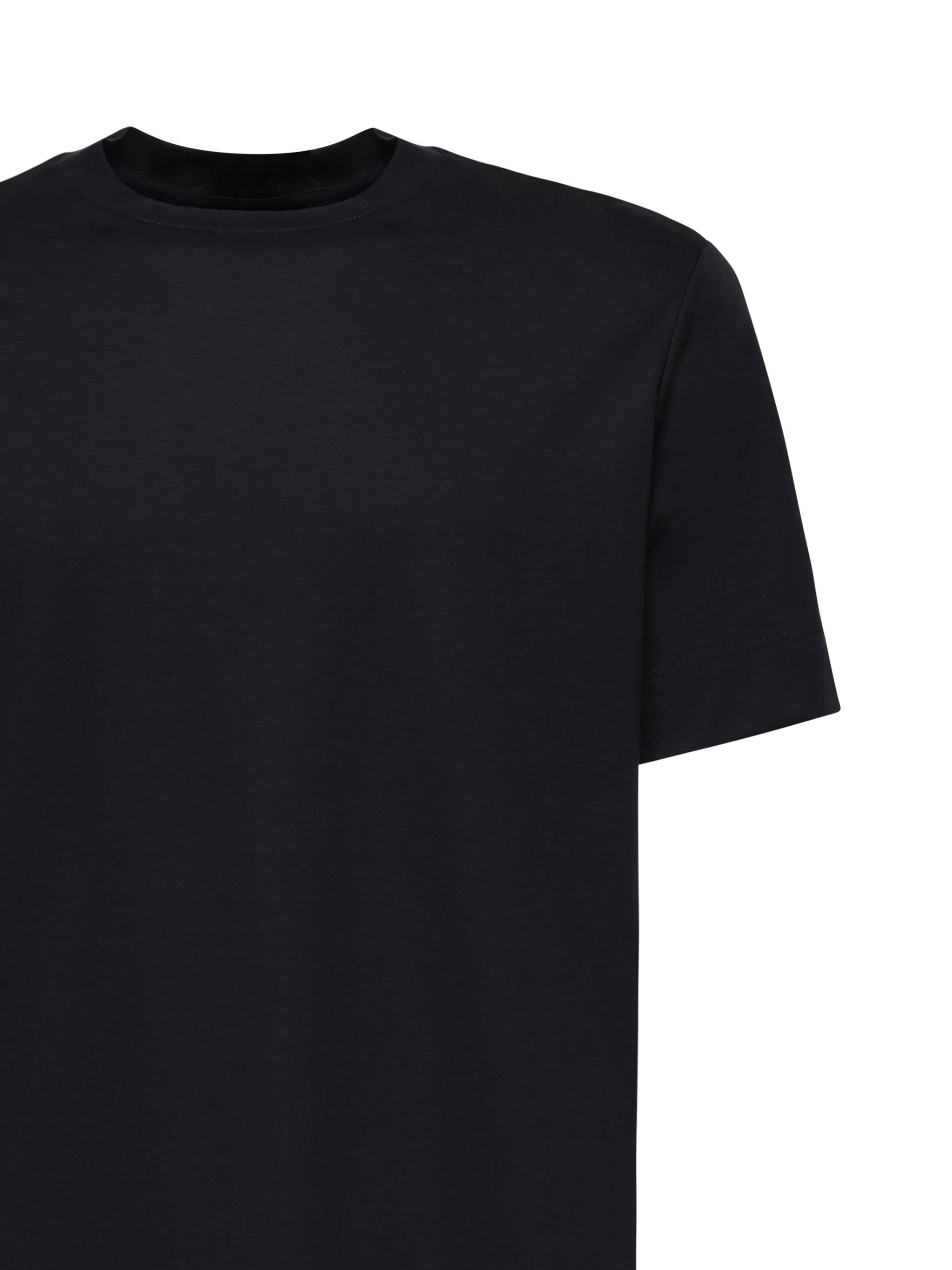T-shirt girocollo in cotone AIGUE -BLU GIULIANO GALIANO 