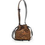 Borsa secchiello a tracolla piccola in suede leopardato 104303 A32AM35Q PINKO 