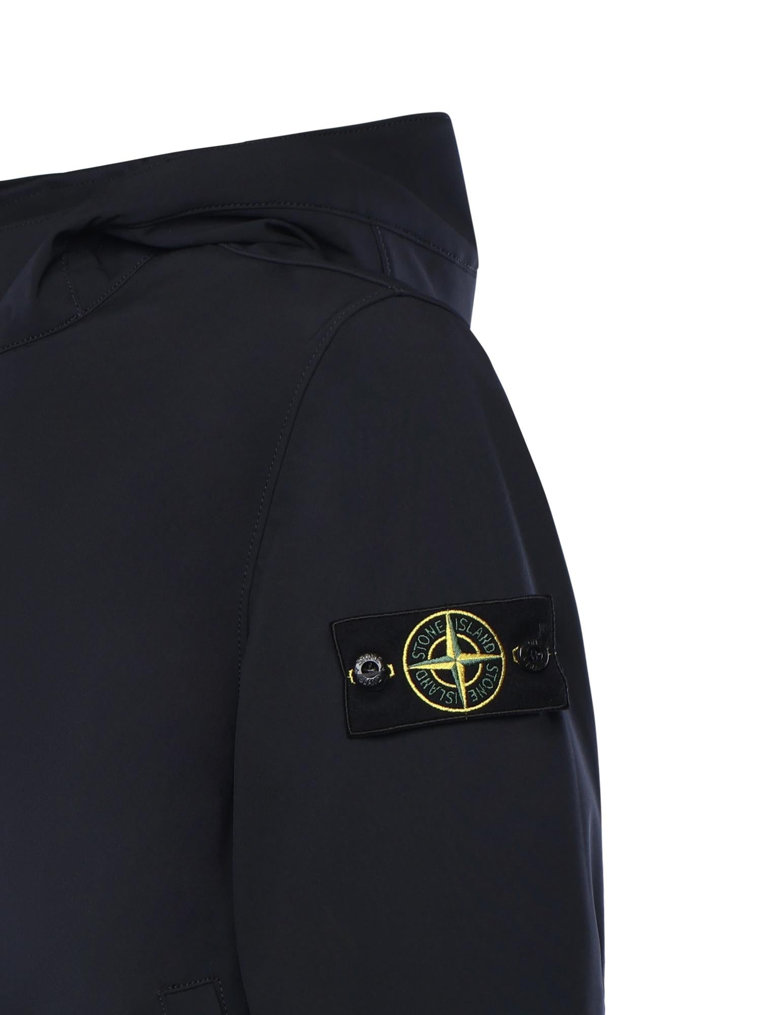 Giacca antigoccia in reps di nylon con logo L1S154100118 S0A22V0020 STONE ISLAND 