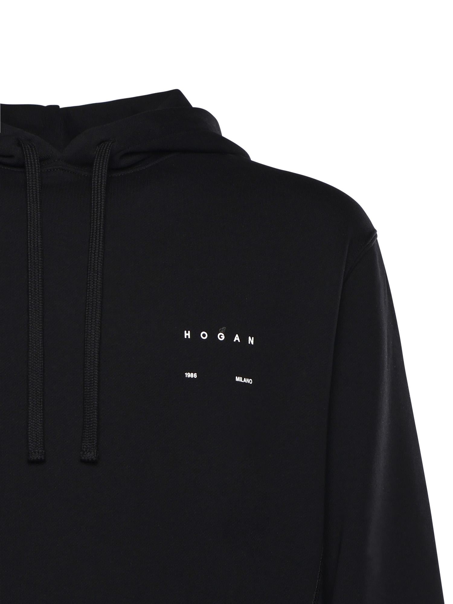 Felpa in cotone con logo KQMB5522290ZFU B999 HOGAN 