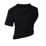 T-shirt cropped asimmetrica in jersey cotone 226JTS241JS0290 9999 COURREGES 
