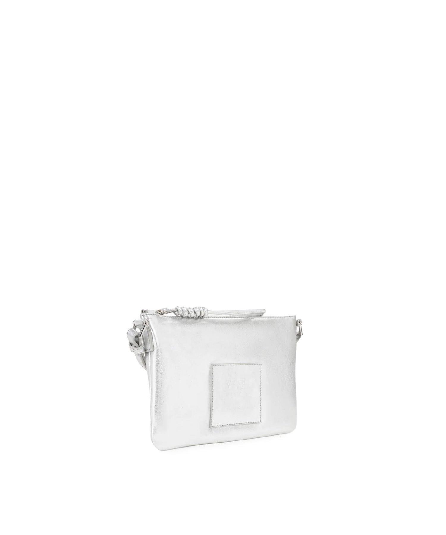 Borsa a tracolla in pelle con logo 73BP9VT03 LOLLI POPPOP SILVER V° 73 