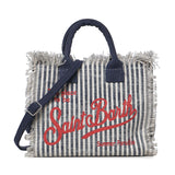Borsa Colette in canvas a righe COL0001 09852L MC2 SAINT BARTH 