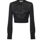 Camicia cropped in seta FF jacquard FS7994 AJ0ZF0GME FENDI 