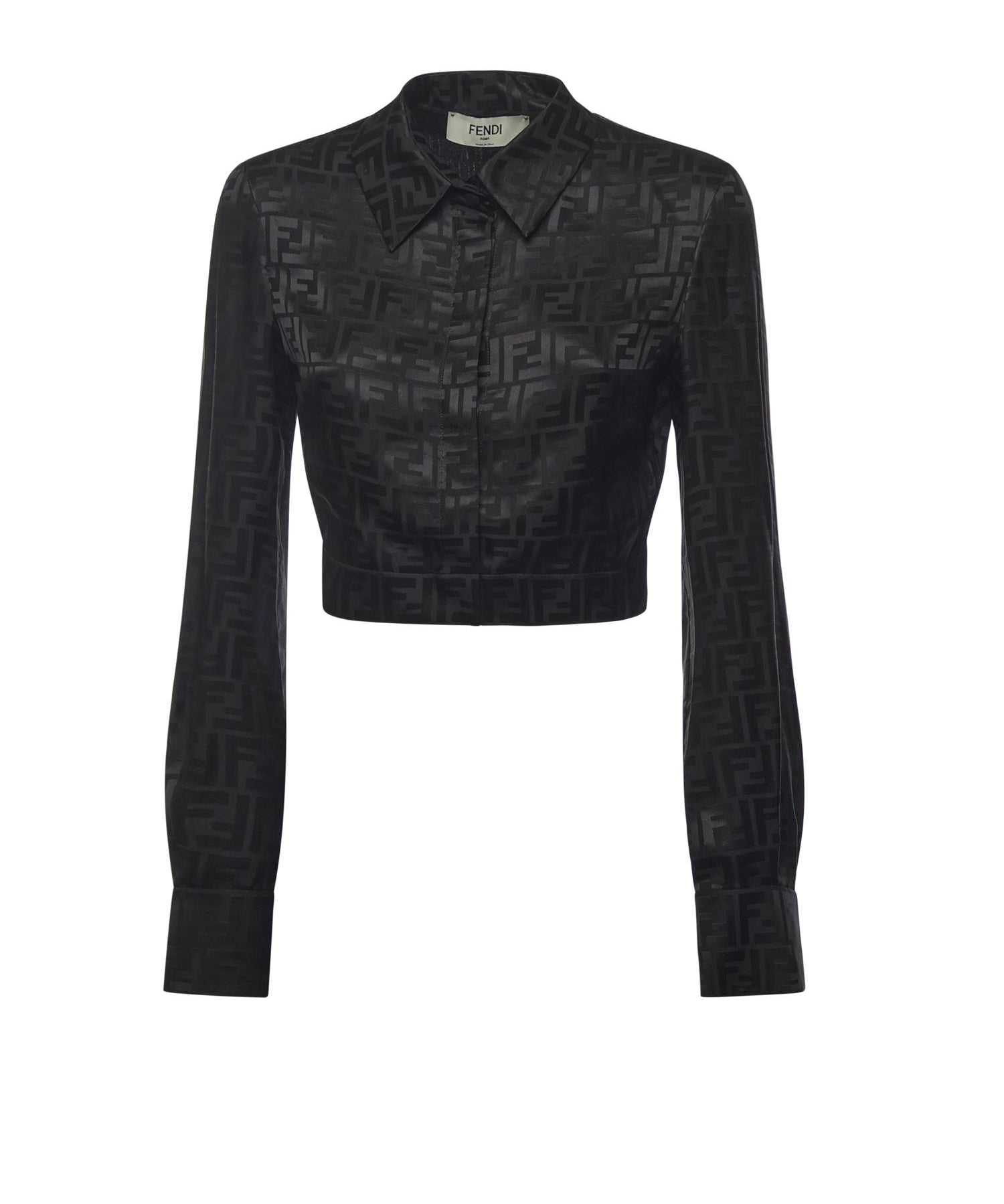 Camicia cropped in seta FF jacquard FS7994 AJ0ZF0GME FENDI 
