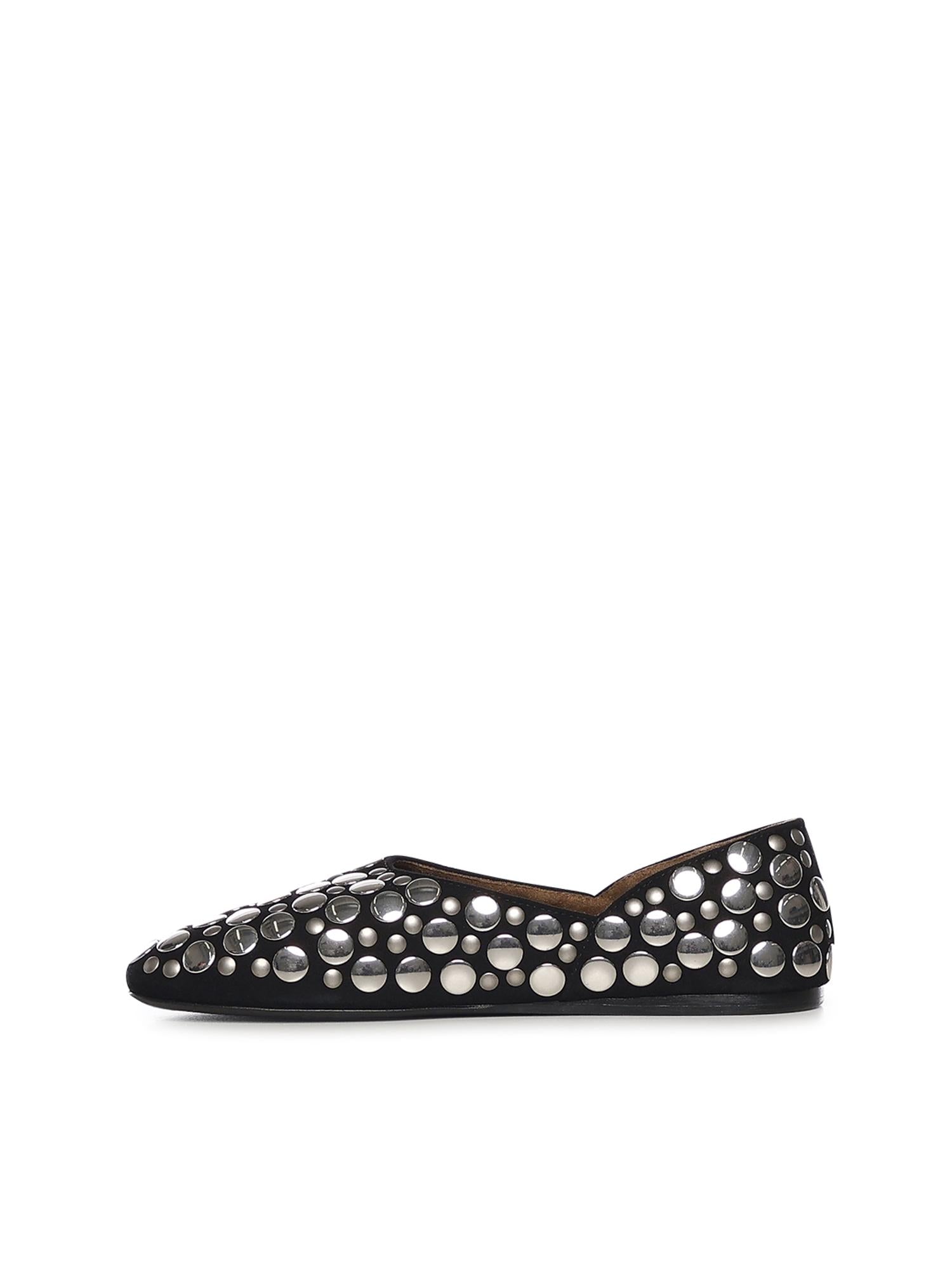 Ballerine Jane in pelle scamosciata con borchie F4059 970L970 KHAITE 