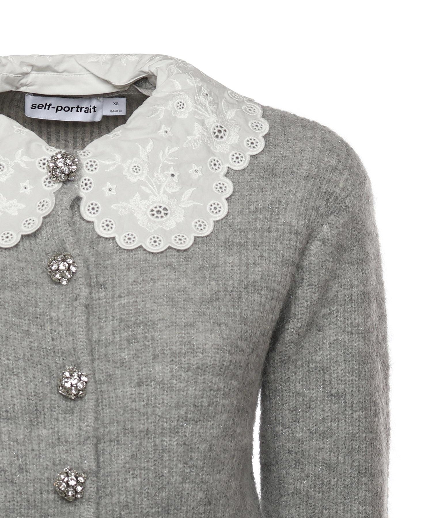 Cardigan con colletto in pizzo RS26123C GR SELF-PORTRAIT 