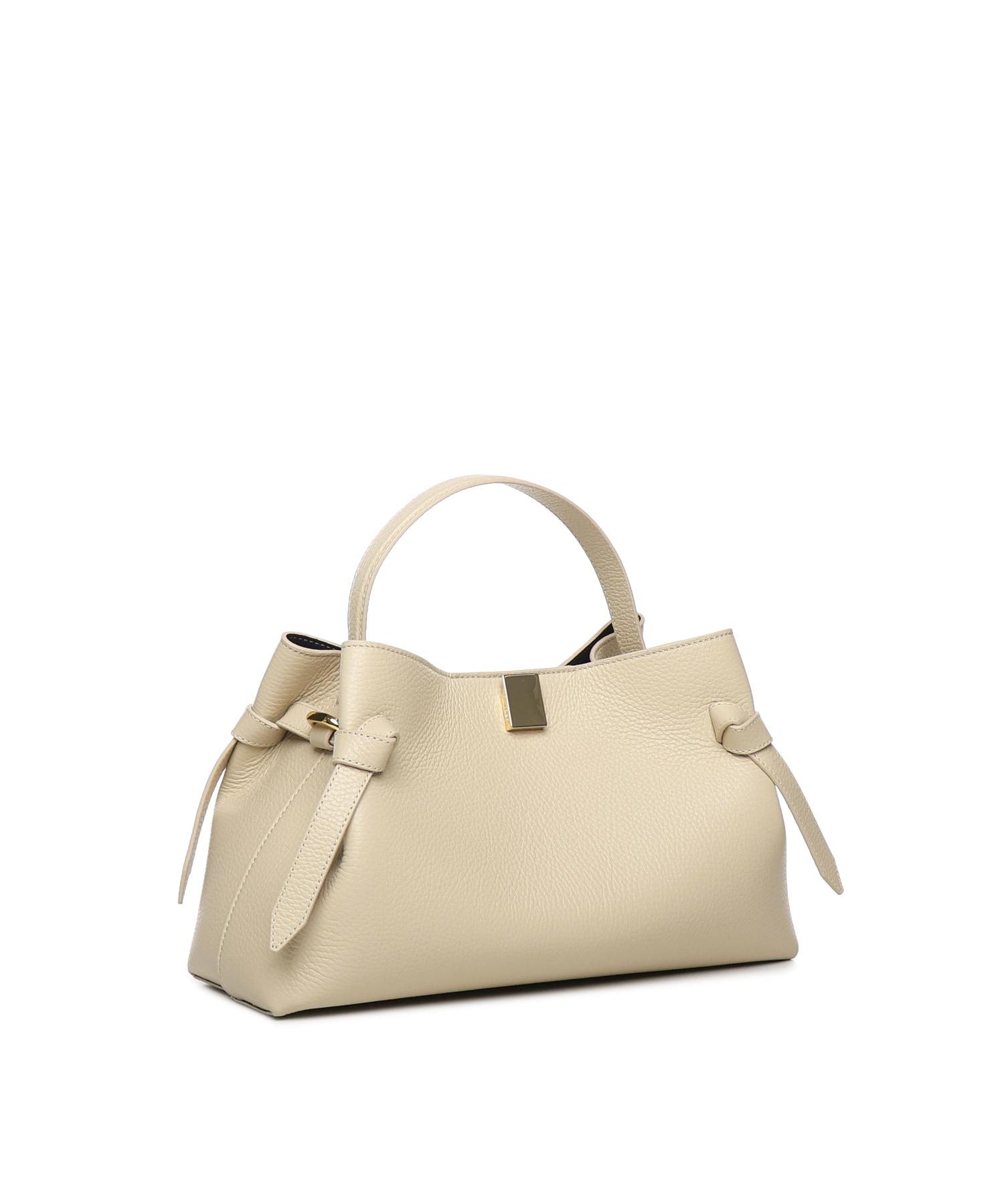 Borsa a mano Gyoza in pelle GYOZA PEBBLE GRAIN LEATHER ANGORA YUZEFI 