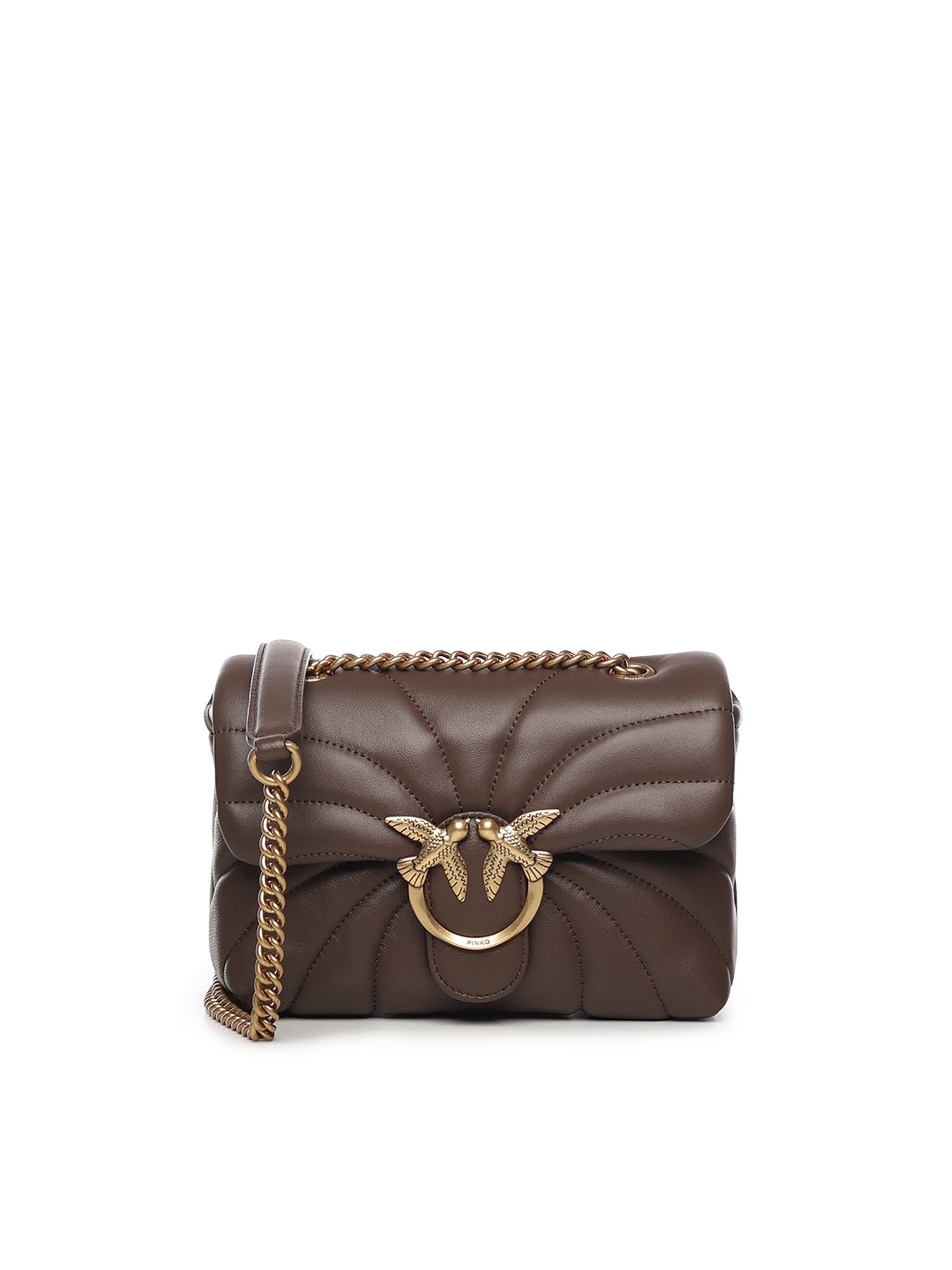 Borsa a tracolla grande Love Bag Puff trapunta farfalla 100039 A1EXL74Q PINKO 