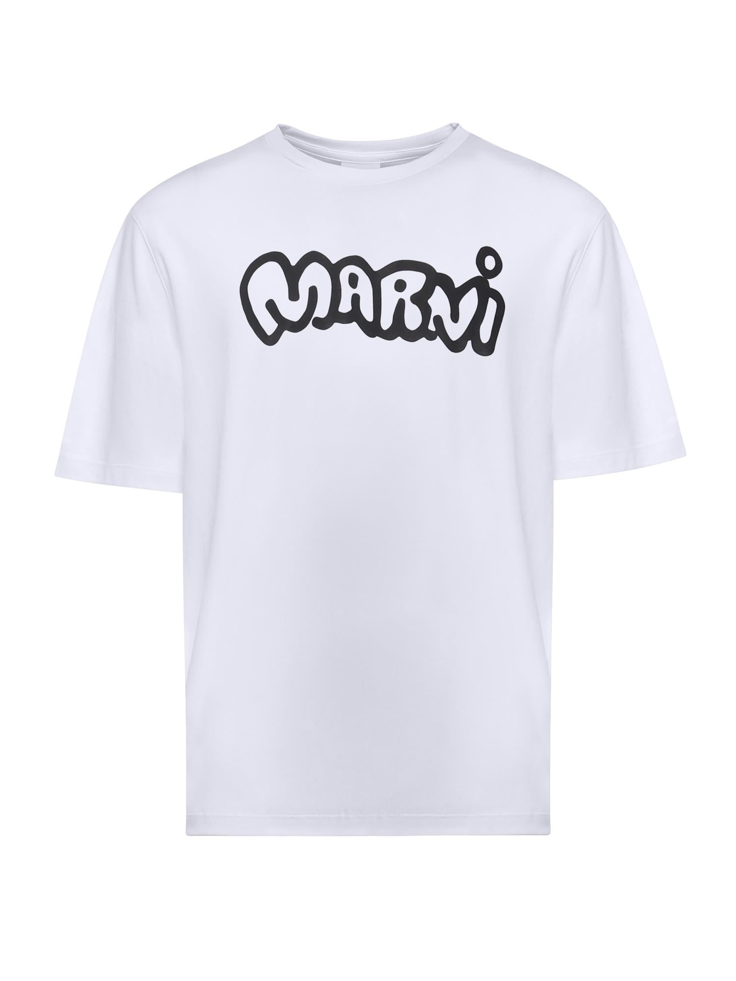 T-shirt in cotone con logo HUMU0223WP USCY53LOW01 MARNI 