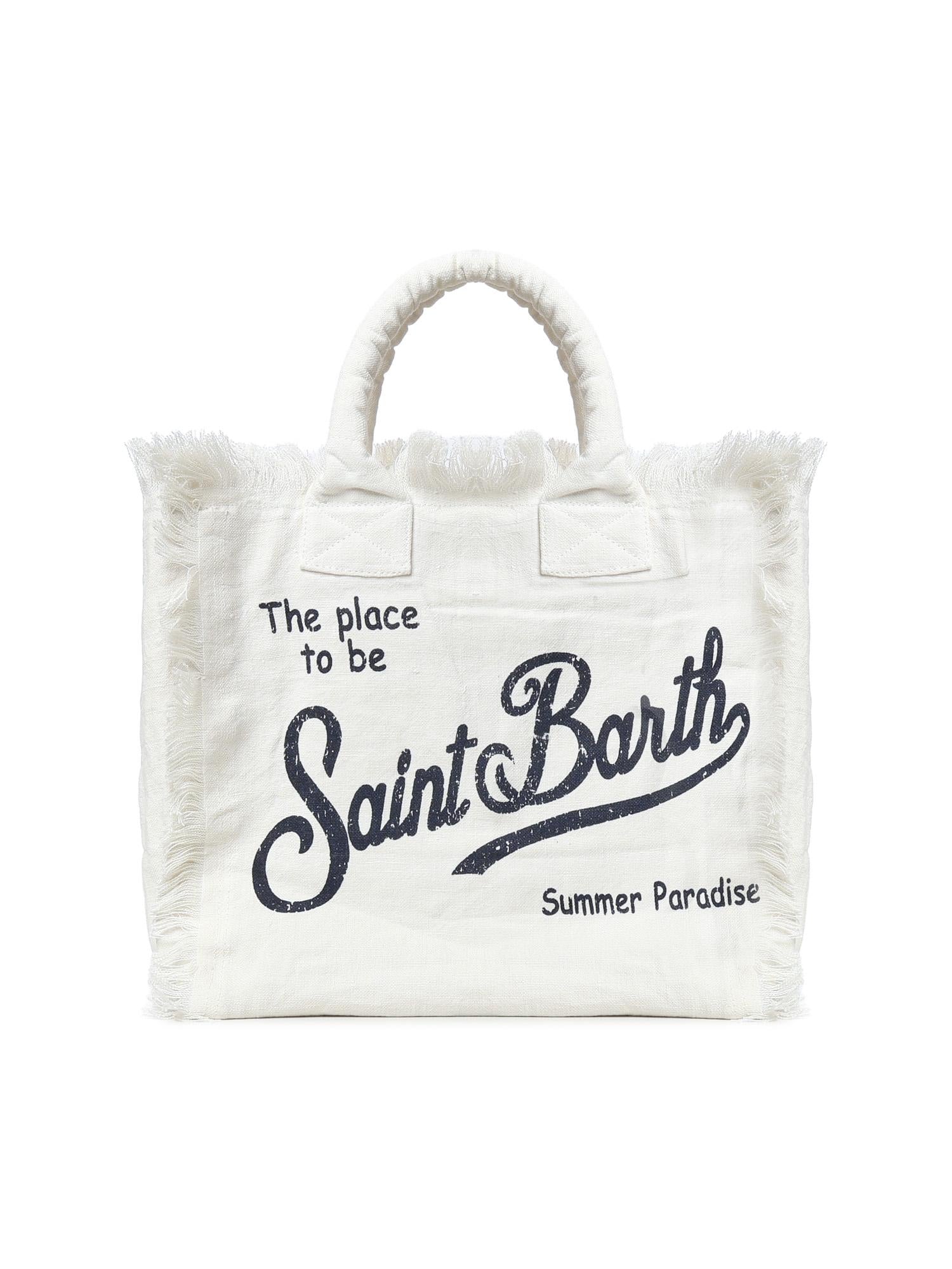 Borsa Vanity in lino con logo VANI022 00405L MC2 SAINT BARTH 