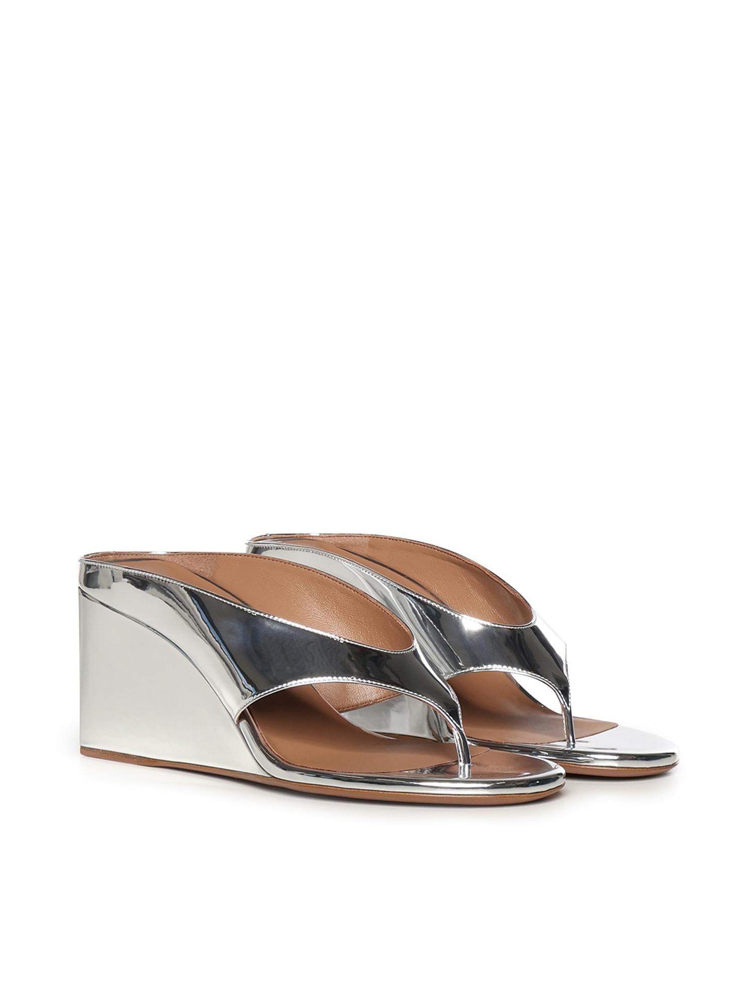 Mule infradito Cube in pelle specchiata AA3M105A047 090 ALAIA 