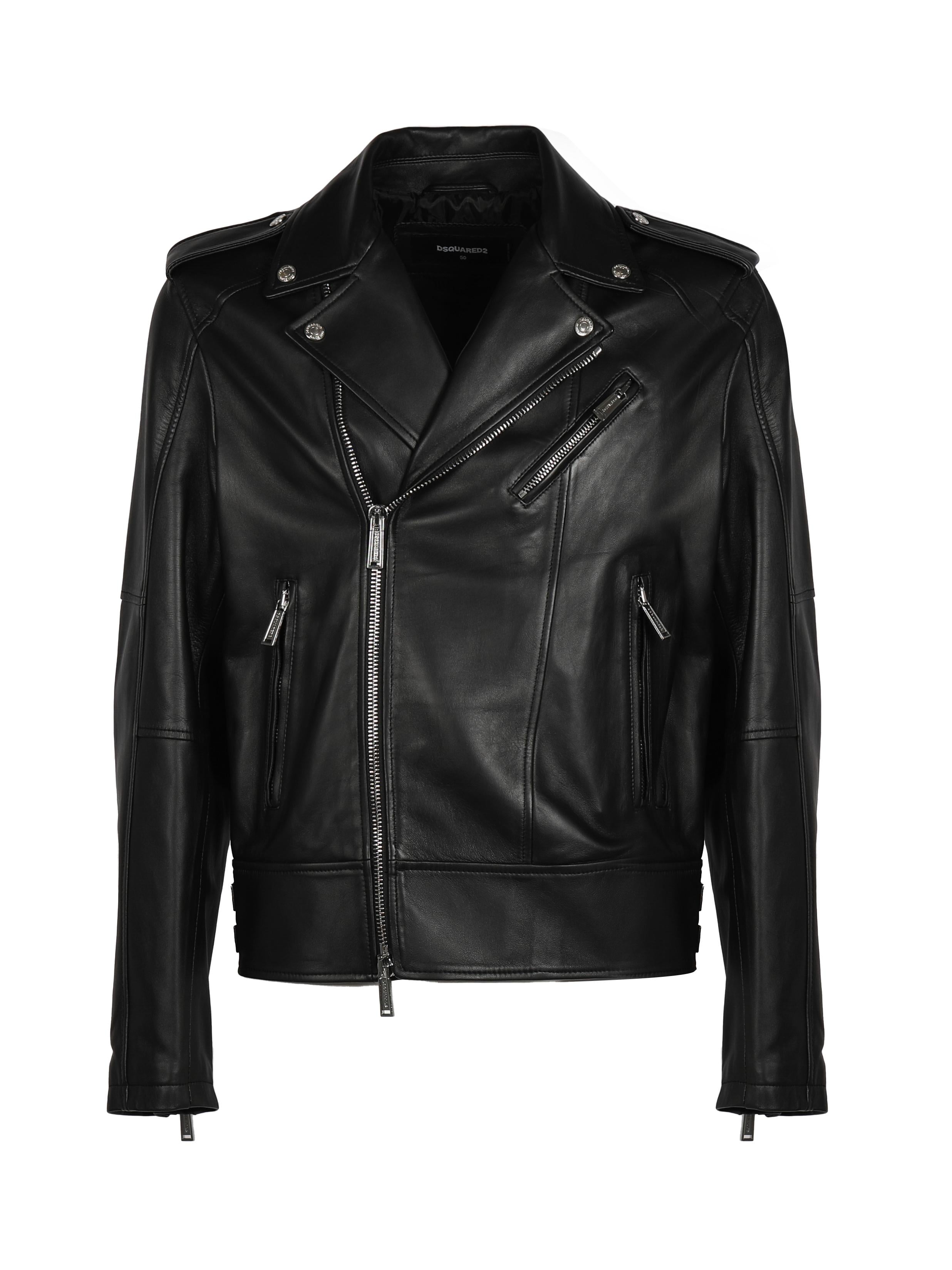 Giacca biker in pelle S74AM1329 SY1491900 DSQUARED2 