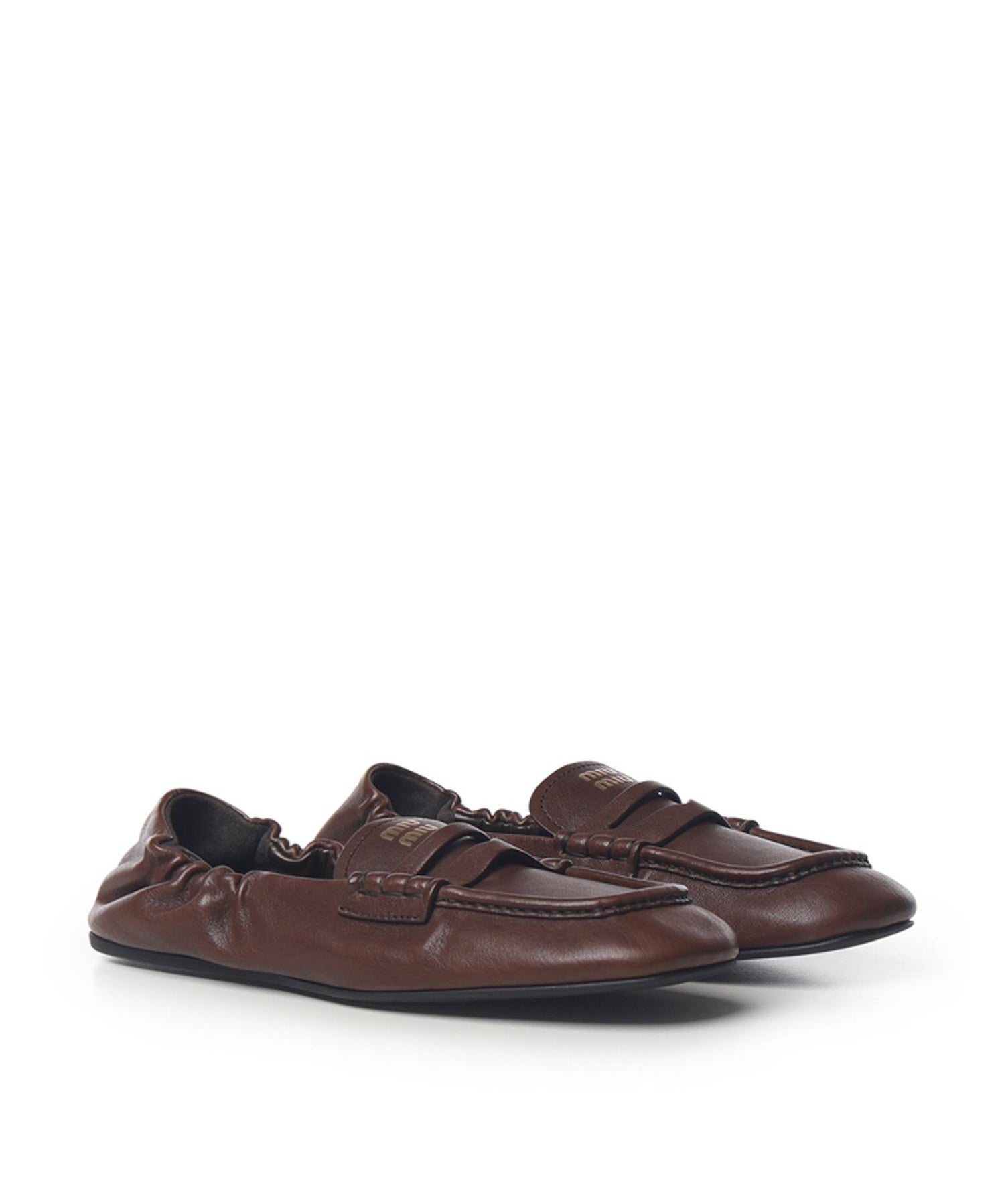Mocassini Ruches in nappa 5D341E EFXF0NBL MIU MIU 