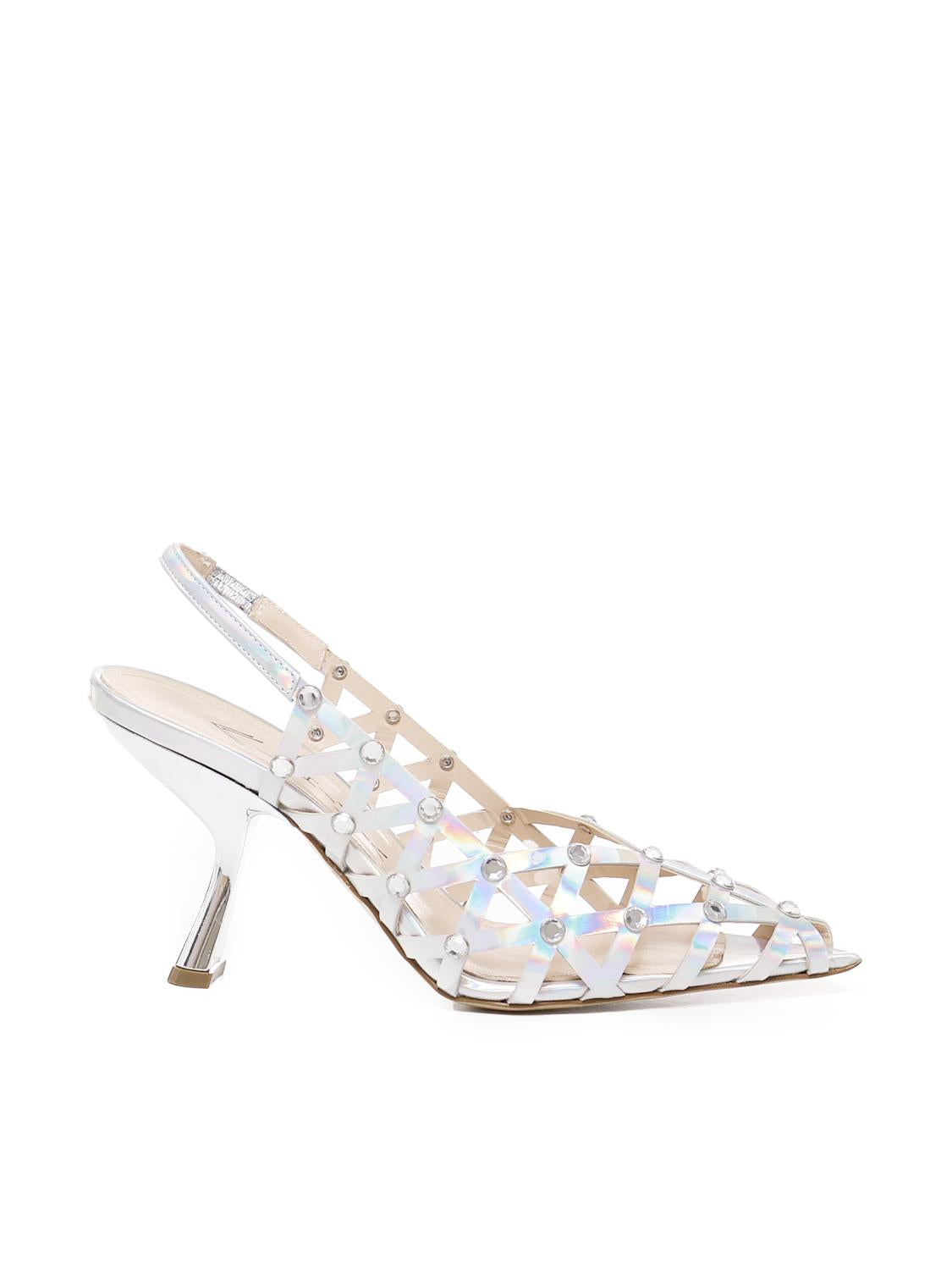 Décolleté in pelle metallizzata CHARLIE S2402 IRIDEARGENTO ALCHIMIA 