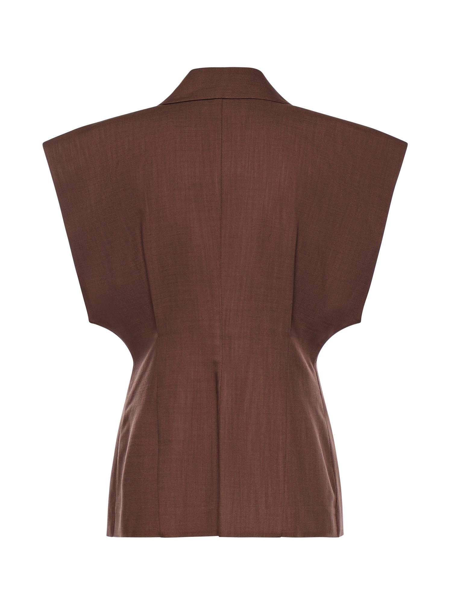 Giacca smanicata effetto rustico 106509 A2W6L78 PINKO 