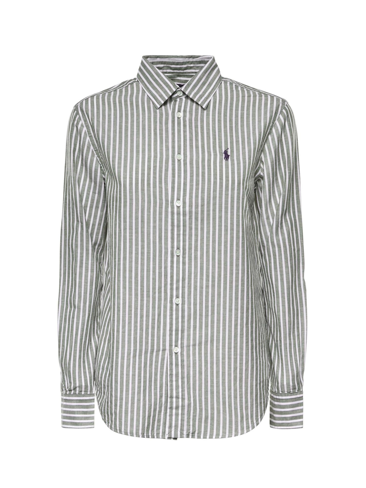 Camicia in cotone e lino con logo 211971514 500 POLO RALPH LAUREN 